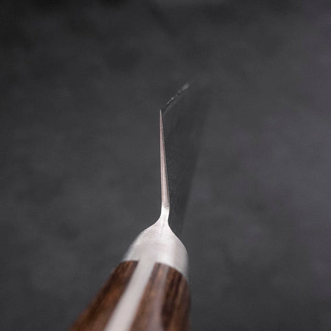 Sujihiki AUS-10 Nickel en Vagues Damas Manche Occidental Marron 240mm-[Musashi]-[Couteaux de cuisine japonais]