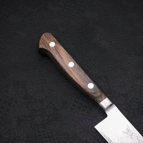 Sujihiki AUS-10 Nickel en Vagues Damas Manche Occidental Marron 240mm-[Musashi]-[Couteaux de cuisine japonais]