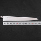 Sujihiki AUS-10 Nickel en Vagues Damas Manche Occidental Marron 240mm-[Musashi]-[Couteaux de cuisine japonais]