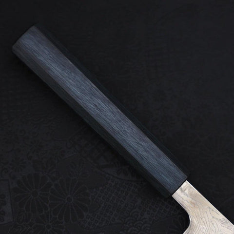 Sujihiki AUS-10 Nickel en Vagues Damas Manche Urushi Bleu Sombre 240mm-[Musashi]-[Couteaux de cuisine japonais]