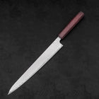 Sujihiki AUS-10 Nickel en Vagues Damas Manche Urushi Pourpre 240mm-[Musashi]-[Couteaux de cuisine japonais]