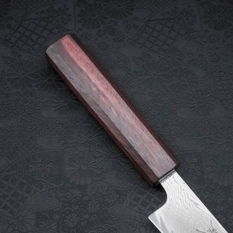 Sujihiki AUS-10 Nickel en Vagues Damas Manche Urushi Pourpre 240mm-[Musashi]-[Couteaux de cuisine japonais]