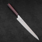 Sujihiki AUS-10 Nickel en Vagues Damas Manche Urushi Pourpre 240mm-[Musashi]-[Couteaux de cuisine japonais]