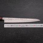 Sujihiki AUS-10 Tsuchime Damas Manche Urushi Pourpre 240mm-[Musashi]-[Couteaux de cuisine japonais]
