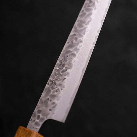 Sujihiki AUS-10 Tsuchime Damas Manche Yaki Urushi 240mm-[Musashi]-[Couteaux de cuisine japonais]