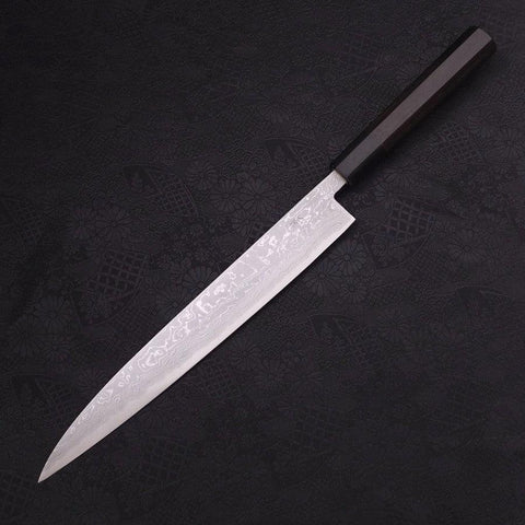 Sujihiki Blue Steel #2 Damas Manche en Buffle et Ébène 270mm-[Musashi]-[Couteaux de cuisine japonais]