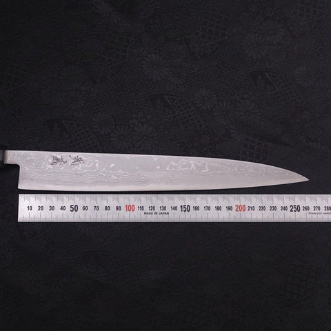 Sujihiki Blue Steel #2 Damas Manche en Buffle et Ébène 270mm-[Musashi]-[Couteaux de cuisine japonais]
