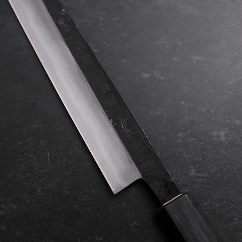 Sujihiki Blue Steel #2 Kurouchi Manche Urushi Bleu Sombre 210mm-[Musashi]-[Couteaux de cuisine japonais]