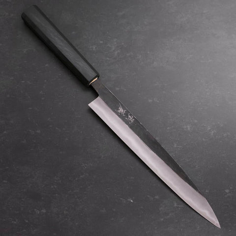Sujihiki Blue Steel #2 Kurouchi Manche Urushi Bleu Sombre 210mm-[Musashi]-[Couteaux de cuisine japonais]