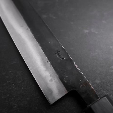 Sujihiki Blue Steel #2 Kurouchi Manche Urushi Bleu Sombre 240mm-[Musashi]-[Couteaux de cuisine japonais]