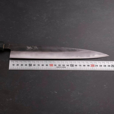 Sujihiki Blue Steel #2 Kurouchi Manche Urushi Bleu Sombre 240mm-[Musashi]-[Couteaux de cuisine japonais]
