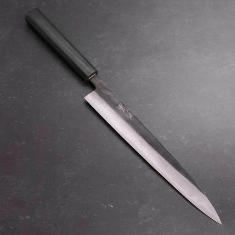 Sujihiki Blue Steel #2 Kurouchi Manche Urushi Bleu Sombre 240mm-[Musashi]-[Couteaux de cuisine japonais]
