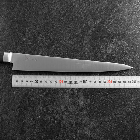 Sujihiki Molybdène Poli Manche en Occidental Noir 250mm-[Musashi]-[Couteaux de cuisine japonais]
