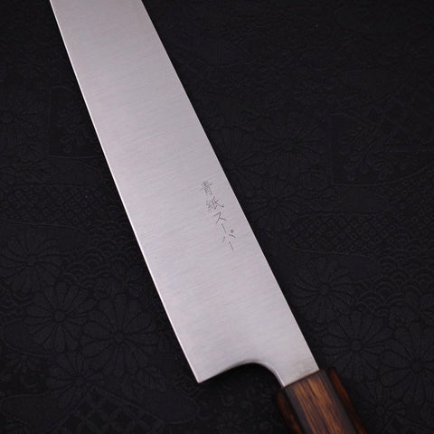 Sujihiki Revêtement Inox Blue Super Poli Manche Sumi Urushi 270mm-[Musashi]-[Couteaux de cuisine japonais]