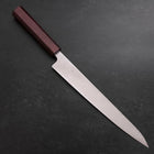 Sujihiki SLD Damascus Purple Urushi Handle 240mm (9.4”)-[Musashi]-[Couteaux de cuisine japonais]