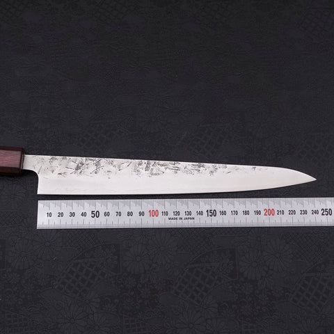 Sujihiki SLD Nashiji Washi Manche Urushi Pourpre 240mm-[Musashi]-[Couteaux de cuisine japonais]
