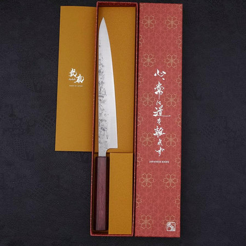Sujihiki SLD Nashiji Washi Manche Urushi Pourpre 240mm-[Musashi]-[Couteaux de cuisine japonais]