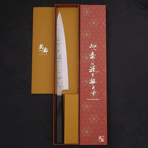 Sujihiki SLD Nashiji Washi Manche en Buffle et Ébène 240mm-[Musashi]-[Couteaux de cuisine japonais]