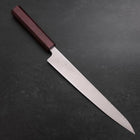 Sujihiki SLD Nickel en Vagues Damas Manche Urushi Pourpre 240mm-[Musashi]-[Couteaux de cuisine japonais]