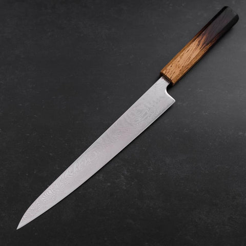 Sujihiki SLD Nickel en Vagues Damas Manche Yaki Urushi 240mm-[Musashi]-[Couteaux de cuisine japonais]