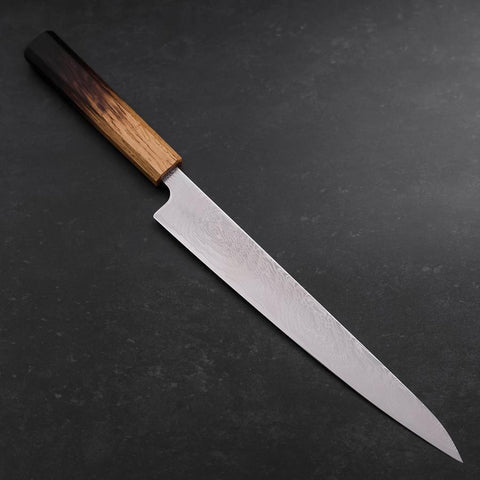 Sujihiki SLD Nickel en Vagues Damas Manche Yaki Urushi 240mm-[Musashi]-[Couteaux de cuisine japonais]