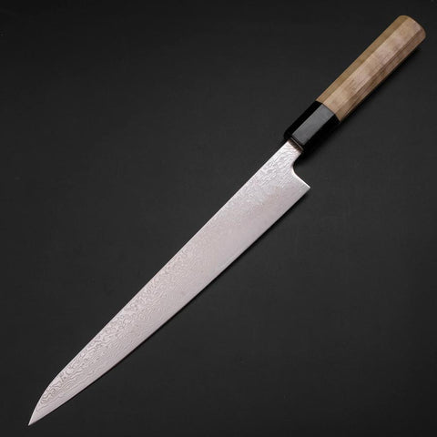 Sujihiki SLD Nickel en Vagues Damas Manche en Buffle et Magnolia 240mm-[Musashi]-[Couteaux de cuisine japonais]
