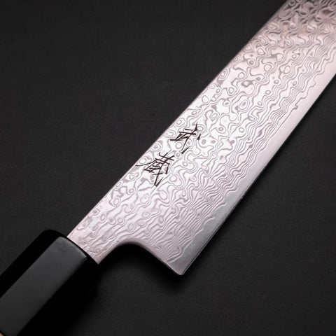 Sujihiki SLD Nickel en Vagues Damas Manche en Buffle et Magnolia 240mm-[Musashi]-[Couteaux de cuisine japonais]