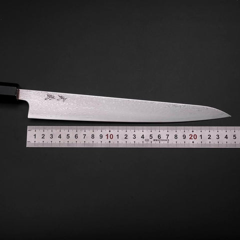 Sujihiki SLD Nickel en Vagues Damas Manche en Buffle et Magnolia 240mm-[Musashi]-[Couteaux de cuisine japonais]