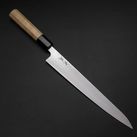 Sujihiki SLD Nickel en Vagues Damas Manche en Buffle et Magnolia 240mm-[Musashi]-[Couteaux de cuisine japonais]