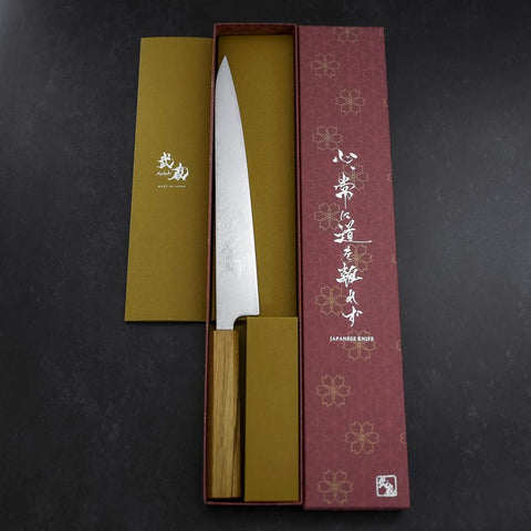 Sujihiki SLD Wave Damas Manche en Chêne 240mm-[Musashi]-[Couteaux de cuisine japonais]