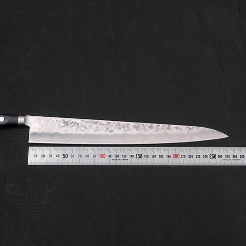 Sujihiki Silver Steel #3 Nashiji Manche Occidental Noir 270mm-[Musashi]-[Couteaux de cuisine japonais]
