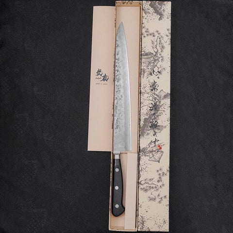 Sujihiki Silver Steel #3 Nashiji Manche Occidental Noir 270mm-[Musashi]-[Couteaux de cuisine japonais]