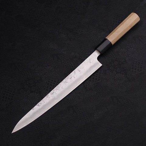 Sujihiki Silver Steel #3 Nashiji Manche en Buffle et Magnolia 240mm-[Musashi]-[Couteaux de cuisine japonais]
