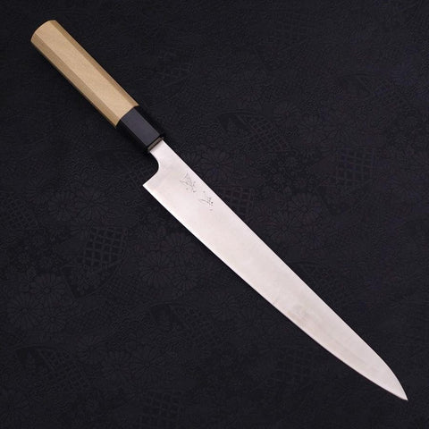 Sujihiki Silver Steel #3 Poli Manche en Buffle et Magnolia 240mm-[Musashi]-[Couteaux de cuisine japonais]