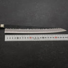 Sujihiki Stainless Clad Blue Super Kurouchi Tsuchime Western Brown Handle 240mm-[Musashi]-[Couteaux de cuisine japonais]