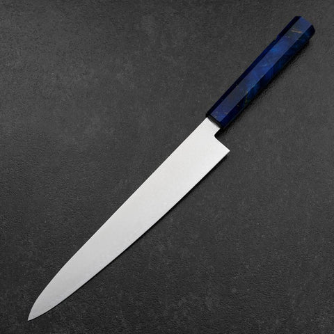 Sujihiki VG-10 Damas Manche Bois de Bouleau Bleu 240mm-[Musashi]-[Couteaux de cuisine japonais]