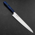 Sujihiki VG-10 Damas Manche Bois de Bouleau Bleu 240mm-[Musashi]-[Couteaux de cuisine japonais]