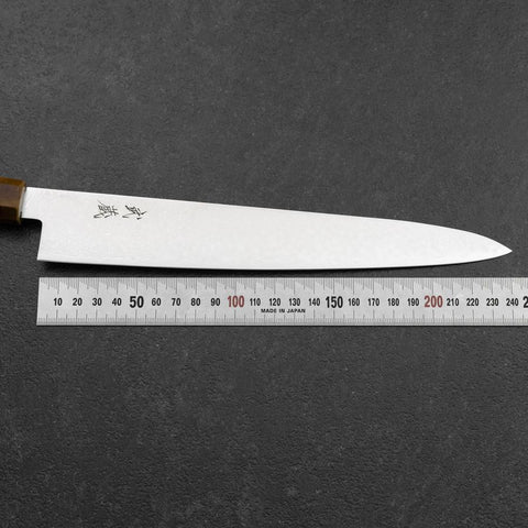 Sujihiki VG-10 Damas Manche en Bois de Bouleau Jaune Brun 240mm-[Musashi]-[Couteaux de cuisine japonais]