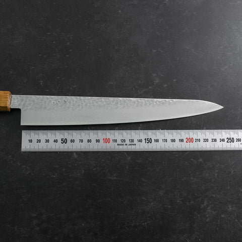 Sujihiki VG-10 Tsuchime Damas Manche Yaki Urushi 240mm-[Musashi]-[Couteaux de cuisine japonais]