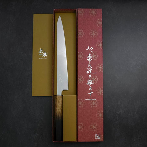 Sujihiki VG-10 Tsuchime Damas Manche Yaki Urushi 240mm-[Musashi]-[Couteaux de cuisine japonais]