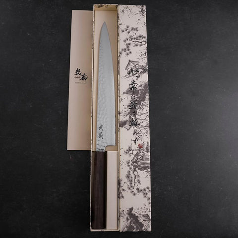 Sujihiki VG-10 Tsuchime Damas Manche en Frêne 270mm-[Musashi]-[Couteaux de cuisine japonais]