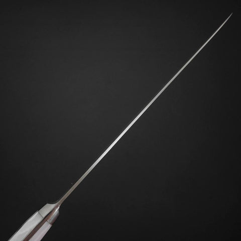 Sujihiki VG-5 Tsuchime Manche Occidental en Marbre Blanc 240mm-[Musashi]-[Couteaux de cuisine japonais]
