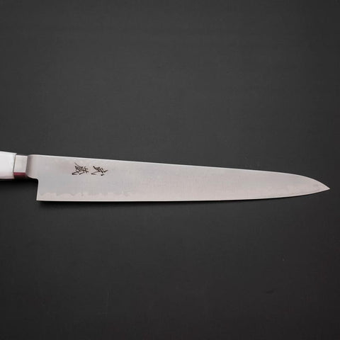 Sujihiki VG-5 Tsuchime Manche Occidental en Marbre Blanc 240mm-[Musashi]-[Couteaux de cuisine japonais]