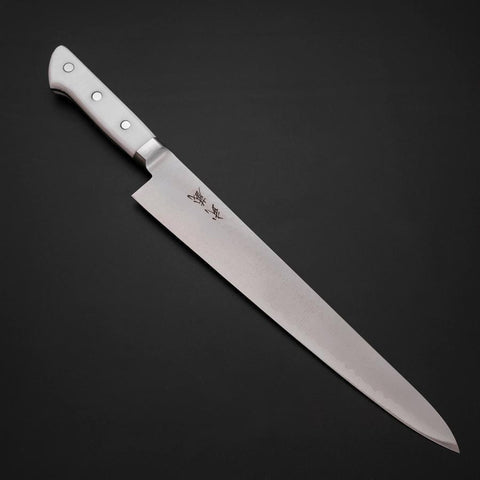 Sujihiki VG-5 Tsuchime Manche Occidental en Marbre Blanc 270mm-[Musashi]-[Couteaux de cuisine japonais]