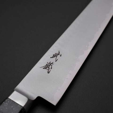 Sujihiki VG-5 Tsuchime Manche Occidental en Marbre Noir 240mm-[Musashi]-[Couteaux de cuisine japonais]