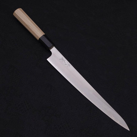 Sujihiki White Steel #1 Kasumi Manche en Buffle et Magnolia 240mm-[Musashi]-[Couteaux de cuisine japonais]