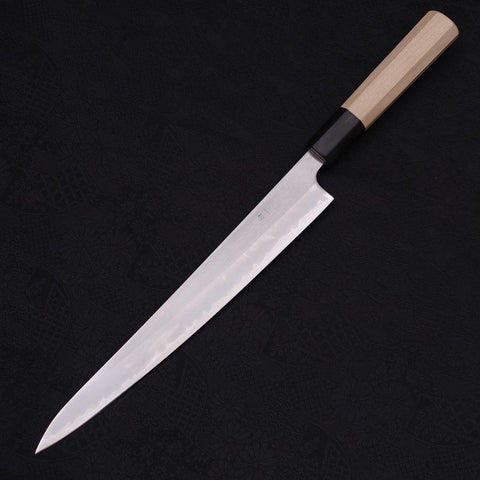 Sujihiki White Steel #1 Revêtement inox Manche en Buffle et Magnolia 240mm-[Musashi]-[Couteaux de cuisine japonais]
