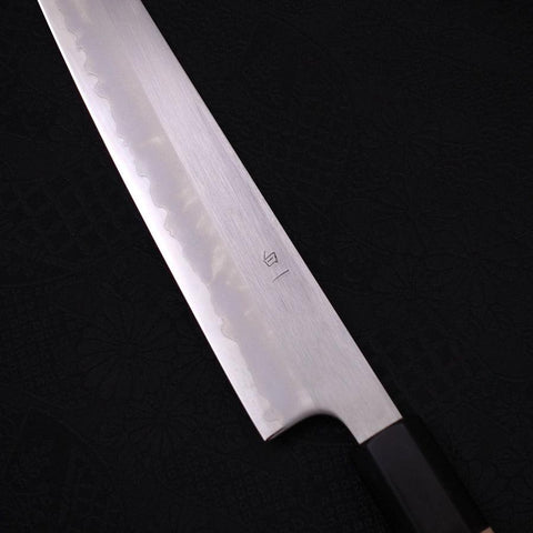 Sujihiki White Steel #1 Revêtement inox Manche en Buffle et Magnolia 240mm-[Musashi]-[Couteaux de cuisine japonais]