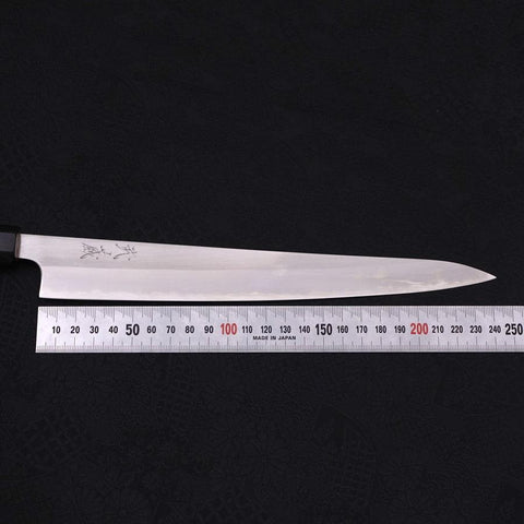 Sujihiki White Steel #1 Revêtement inox Manche en Buffle et Magnolia 240mm-[Musashi]-[Couteaux de cuisine japonais]