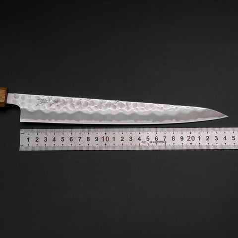 Sujihiki White Steel #2 Tsuchime Manche Yaki Urushi 240mm-[Musashi]-[Couteaux de cuisine japonais]